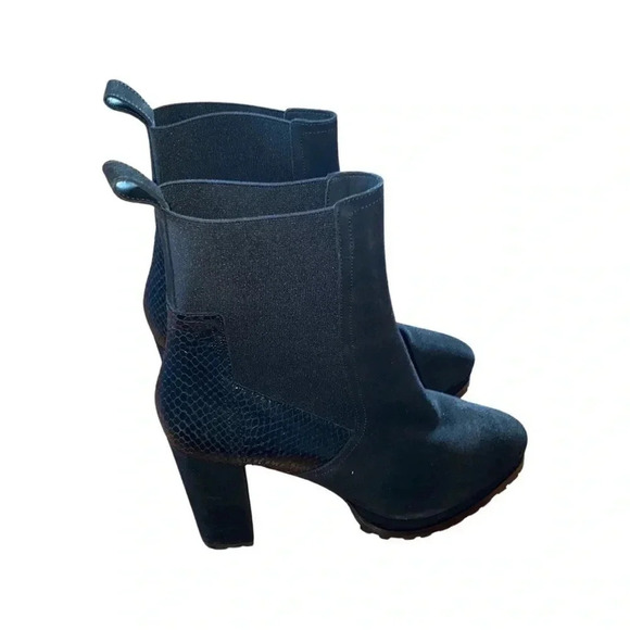 All Saints Sahara Snakeskin Embossed Suede Bootie Size 11 - Picture 2 of 11